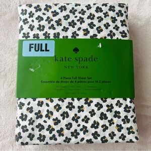 New Kate Spade Leopard Floral Cotton 4PC Full Sheet Set